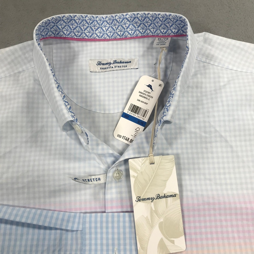 Tommy Bahama Button Down Shirt Mens XL Sarasota Stretch Stretch Performance NEW - Picture 2 of 11